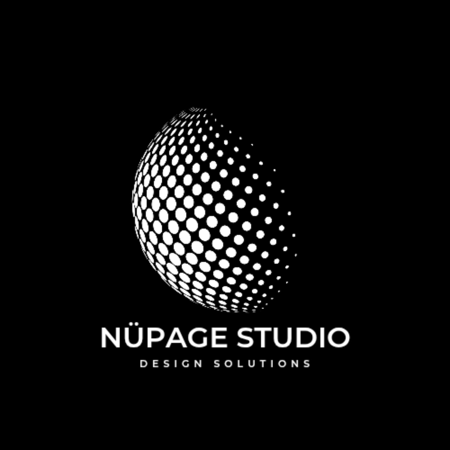 NüPage Studio — Design Solutions, dotted globe logo